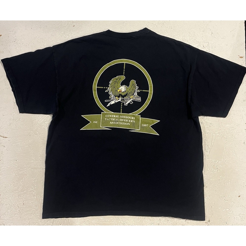 Vintage Missouri Tactical Officers Association Shirt Mens 2XL Black‎ Guns Army